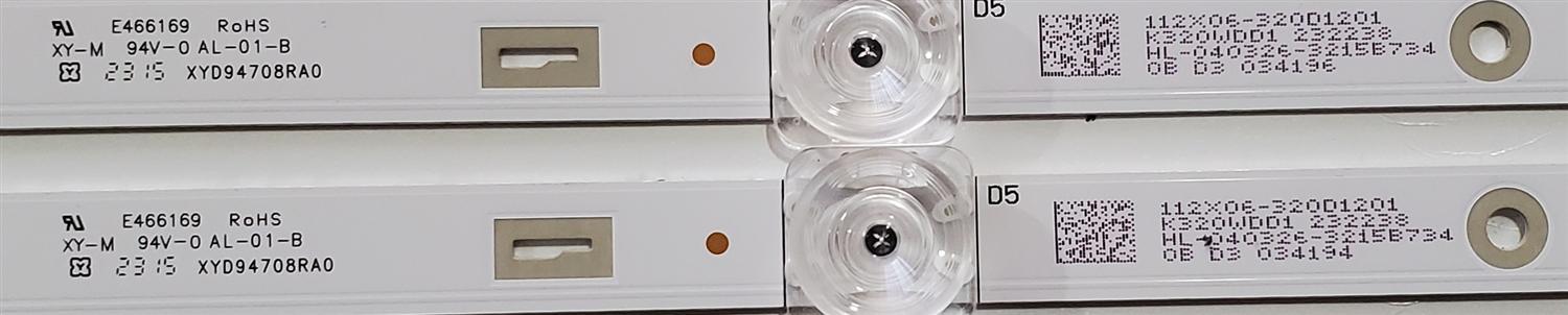 LEDS PARA TV JVC (2 PIEZAS) NUMERO DE PARTE 4708-K320WD-A1113N51 / K320WDD1 A1 / YSDL 4700RA0 / 110206-320D1021 / K320WDD1 / DISPLAY LC320DXQ (SM)(A8) / MODELO SI32RF - Imagen 2